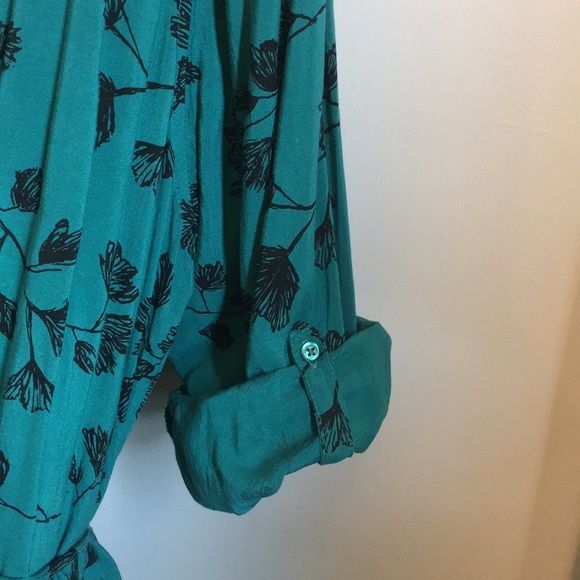 Ava & Viv turquoise floral print button dress 3X - Picture 5 of 8
